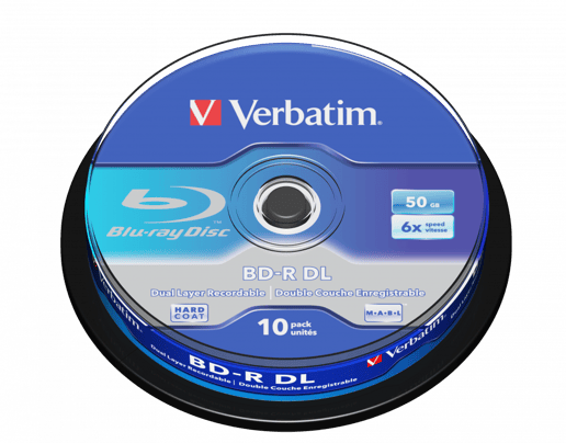 Verbatim 50GB BD-R DL Discs, 6x, 10 Pack Spindle