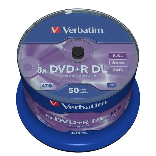 Verbatim DVD+R 8x DL Matt Silver 50pk