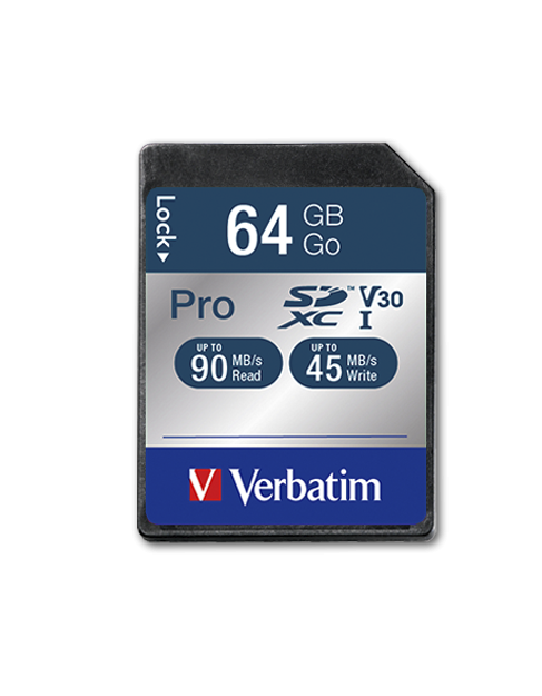 64GB Verbatim Pro U3 UHS-1 (U3) SD Card 