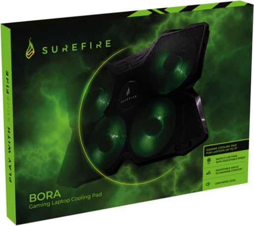 SureFire Bora Laptop Cooling Pad with Green LED Fans