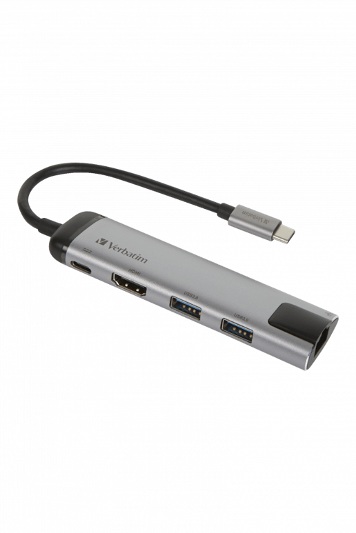 Verbatim USB-C Multiport Hub, 1x USB-C, 2x USB-A, 1x HDMI, 1x RJ-45