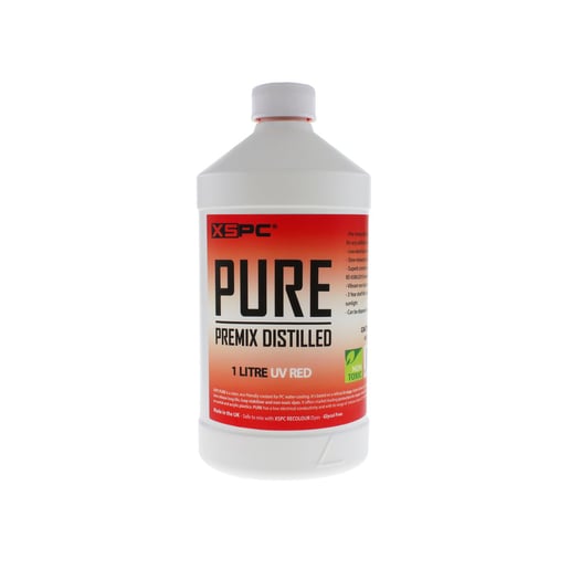 XSPC PURE Premix Distilled Coolant in UV Red, 1 Litre
