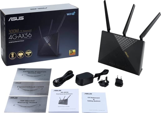 ASUS 4G-AX56 Cat.6 300Mbps Dual Band Wi-Fi 6 AX1800 LTE Router
