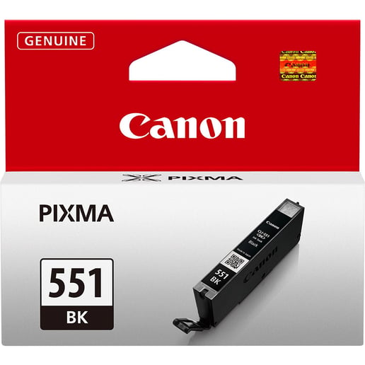 Canon CLI-551BK Ink Cartridge - Black, 7ml (Yield 495 Photos)