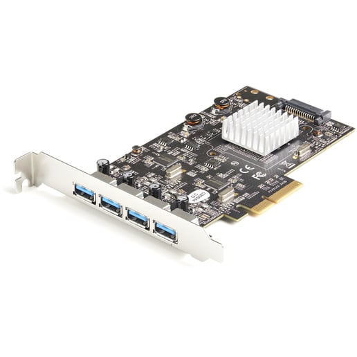 StarTech.com 4-Port USB PCIe Card - 10Gbps USB 3.1/3.2 Gen 2 Type-A PCI Express Expansion Card with 2 Controllers