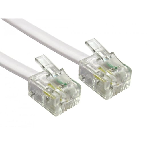 Cables Direct 1m RJ-11 to RJ-11 Modem Cable in White