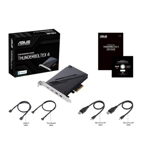 Asus ThunderboltEX 4 Card PCI Express 2 x Thunderbolt 4 (USB-C) 2 x Mini DisplayPort In TBT Header USB 2.0 Header