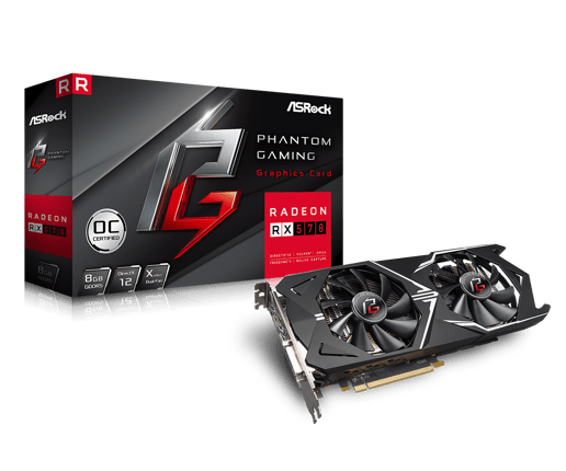 ASRock Radeon RX 570 Phantom X OC 8GB Graphics Card