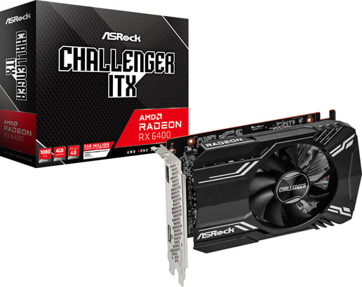 ASRock Radeon RX 6400 Challenger ITX 4GB Graphics Card