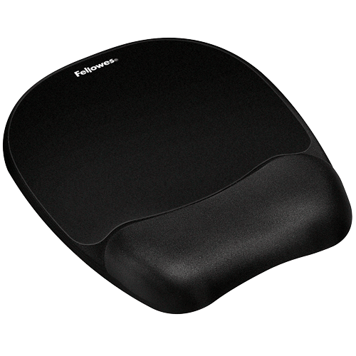 Fellowes Memory Foam Mousepad Wrist Support - Black
