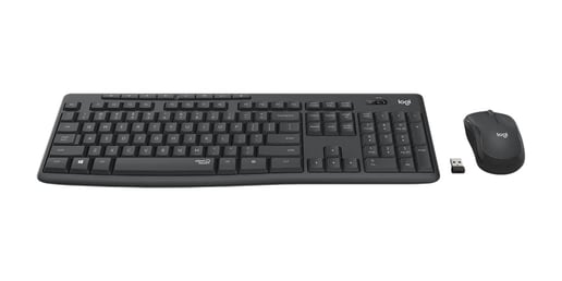 Logitech MK295 Silent Wireless Combo Keyboard and Mouse in Graphite, UK