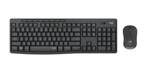 Logitech MK295 Silent Wireless Combo Keyboard and Mouse in Graphite, UK