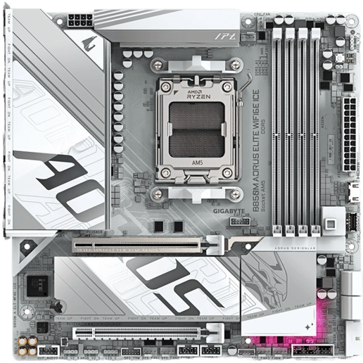 Gigabyte B850M AORUS ELITE WIFI6E ICE mATX Motherboard for AMD Socket AM5 CPUs