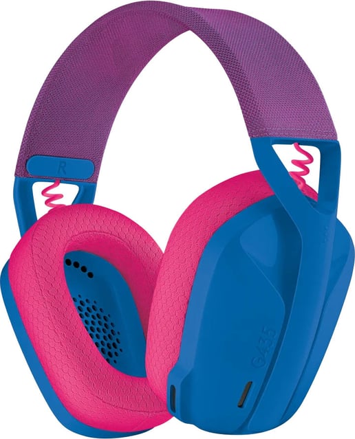 Logitech G435 LIGHTSPEED Wireless Gaming Headset, Blue and Raspberry