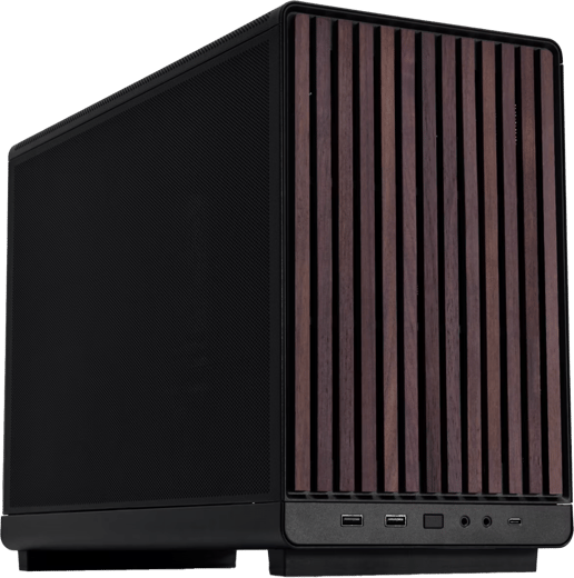 Lian Li A3-mATX Wood Edition Mini Tower Case - Black 