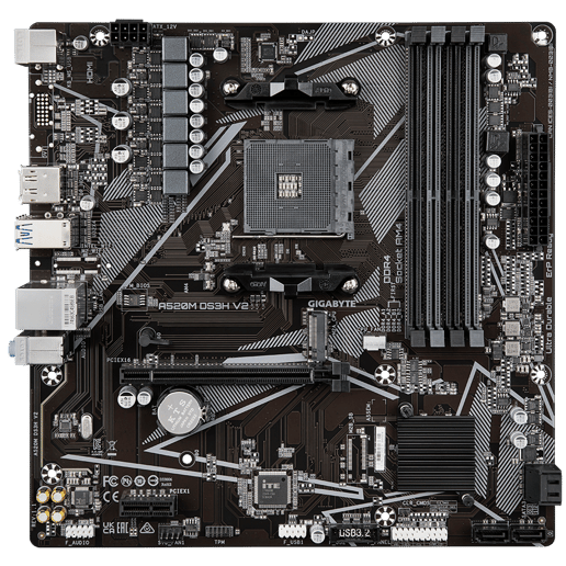 Gigabyte A520M DS3H V2 mATX Motherboard for AMD AM4 CPUs