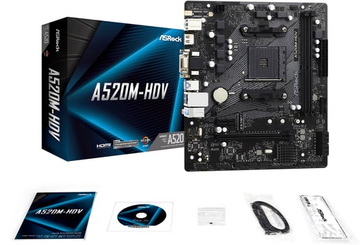 ASRock A520M-HDV mATX Motherboard for AMD AM4 CPUs