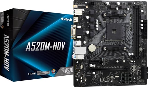 ASRock A520M-HDV mATX Motherboard for AMD AM4 CPUs