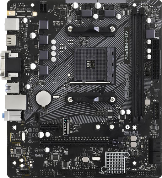 ASRock A520M-HDV mATX Motherboard for AMD AM4 CPUs