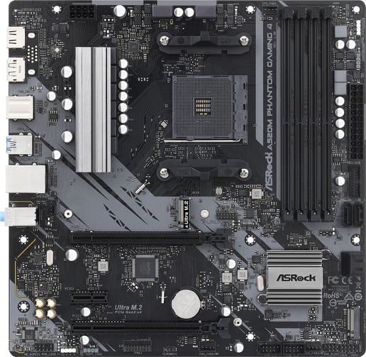 ASRock A520M Phantom Gaming 4 mATX Motherboard for AMD Socket AM4 CPUs
