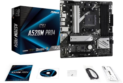 ASRock A520M Pro4 mATX Motherboard for AMD AM4 CPUs