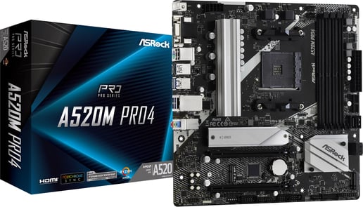 ASRock A520M Pro4 mATX Motherboard for AMD AM4 CPUs