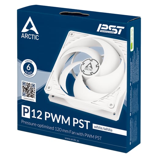 Arctic P12 PWM PST 120mm PWM Fan with Cable Splitter in White