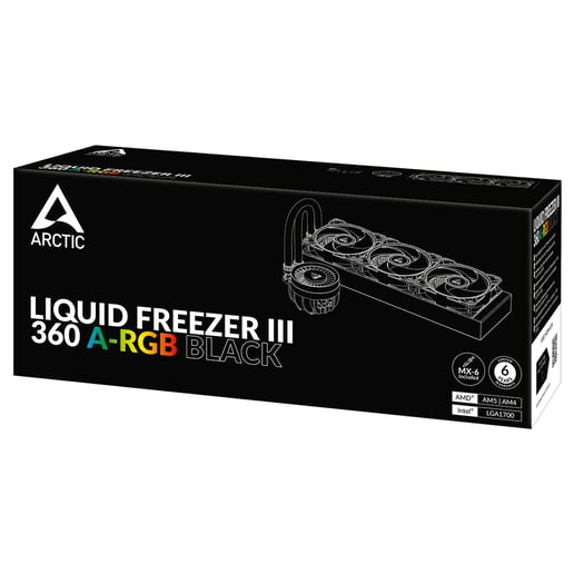 Arctic Liquid Freezer III 360 A-RGB Multi Compatible All-in-One 360mm CPU Water Cooler in Black