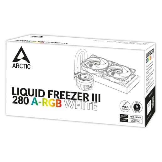Arctic Liquid Freezer III 280 A-RGB Multi Compatible All-in-One 280mm CPU Water Cooler in White