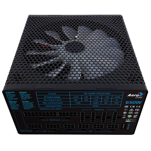 Aero Cool Project 7 P650 650W Modular Power Supply 80 Plus Platinum