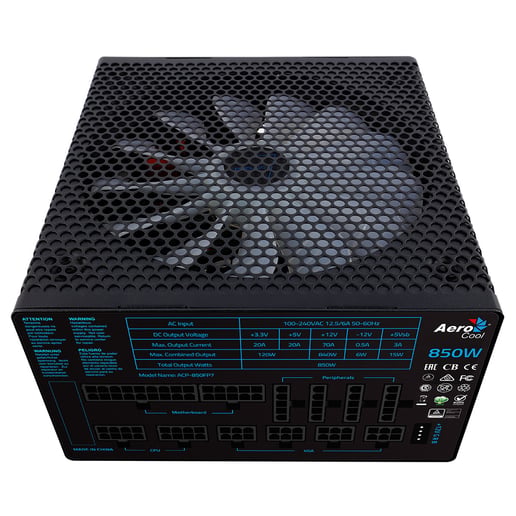 Aero Cool Project 7 P850 850W Modular Power Supply 80 Plus Platinum