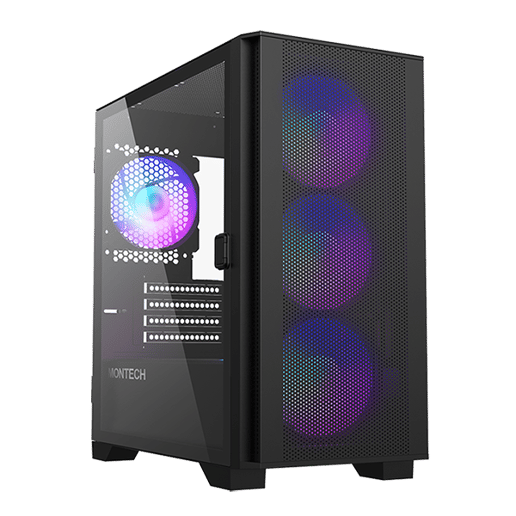 Montech Air 100 ARGB Mid Tower Gaming Case - Black 