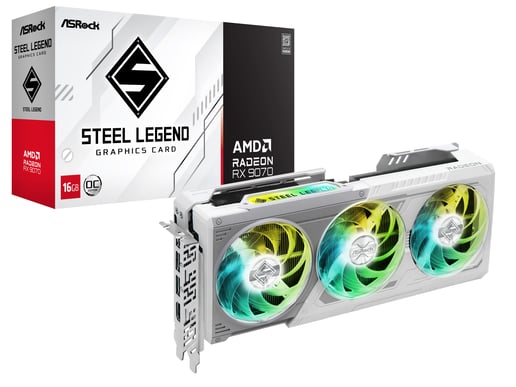 ASRock Radeon RX 9070 Steel Legend OC 16GB GDDR6 Graphics Card