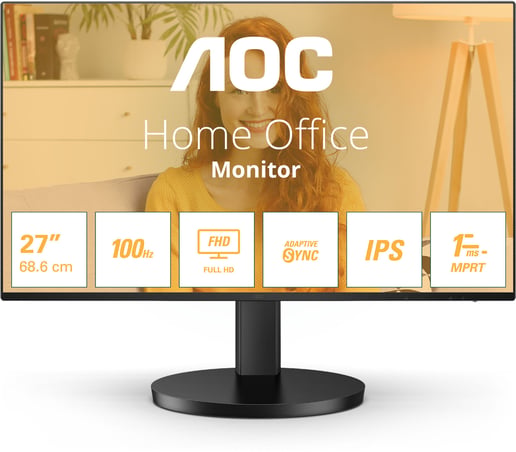 AOC 27B3HA2 27" Full HD Monitor - IPS, 100Hz, 1ms, Speakers, HDMI