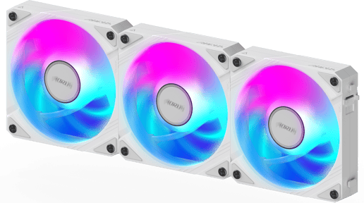 Gigabyte AORUS EZ Chain Fan 120 ICE Triple Pack of 120mm ARGB Case Fans in White
