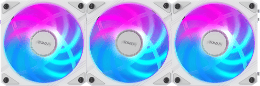Gigabyte AORUS EZ Chain Fan 120 ICE Triple Pack of 120mm ARGB Case Fans in White