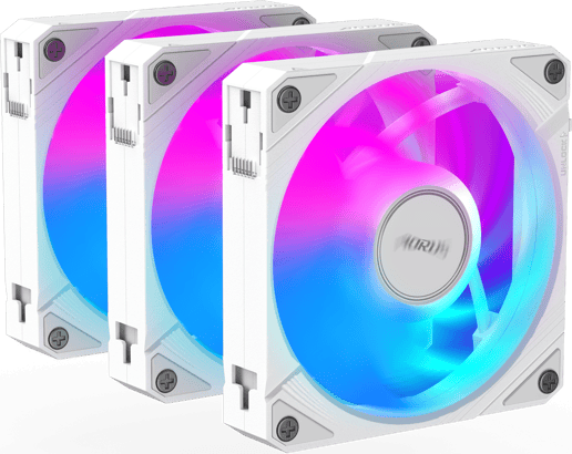 Gigabyte AORUS EZ Chain Fan 120 ICE Triple Pack of 120mm ARGB Case Fans in White