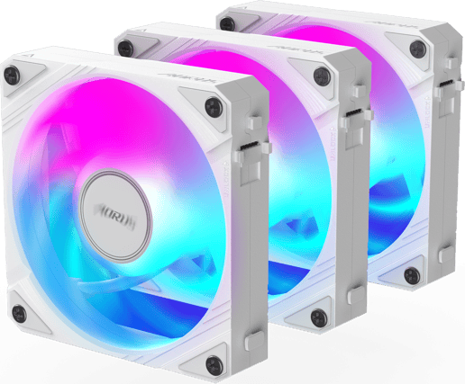 Gigabyte AORUS EZ Chain Fan 120 ICE Triple Pack of 120mm ARGB Case Fans in White
