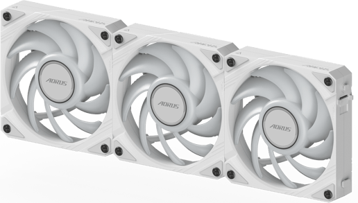 Gigabyte AORUS EZ Chain Fan 120 ICE Triple Pack of 120mm ARGB Case Fans in White