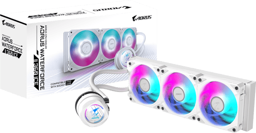 Gigabyte AORUS WATERFORCE II 360 ICE All-in-One 360mm Liquid CPU Cooler in White