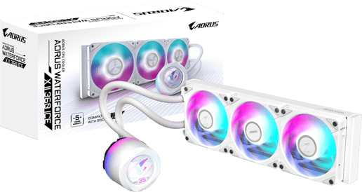 Gigabyte AORUS WATERFORCE X II 360 ICE All-in-One 360mm Liquid CPU Cooler in White