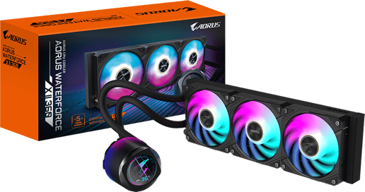 Gigabyte AORUS WATERFORCE X II 360 All-in-One 360mm Liquid CPU Cooler in Black