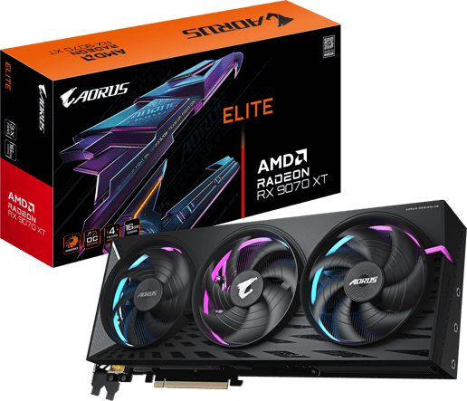 Gigabyte Radeon RX 9070 XT Aorus Elite OC 16GB GDDR6 Graphics Card
