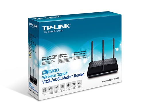 TP-Link Archer VR900 AC1900 Wireless Dual Band Gigabit  VDSL2/ADSL2+ Modem Router (Black) V2.0