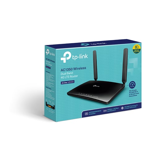 TP-Link AC1200 867Mbps (5GHz) 450Mbps (2.4GHz) Dual-Band Wireless Dual Band 4G LTE Router (Black) V1.0