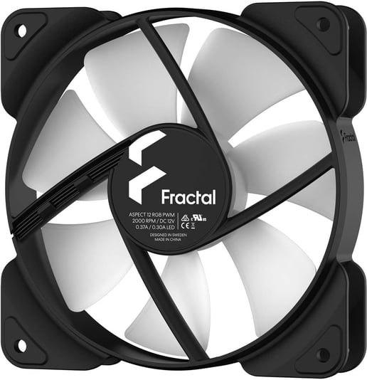 Fractal Design Aspect 12 RGB 120mm Triple Pack of PWM Chassis Fans in Black