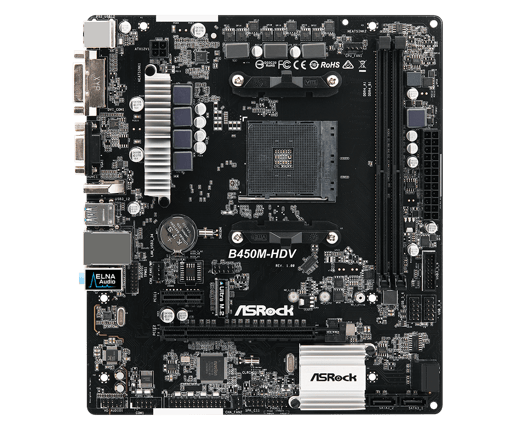 ASRock B450M-HDV mATX Motherboard for AMD AM4 CPUs