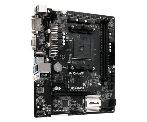ASRock B450M-HDV mATX Motherboard for AMD AM4 CPUs