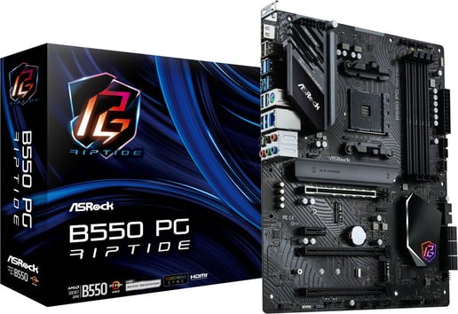 ASRock B550 PG Riptide ATX Motherboard for AMD AM4 CPUs