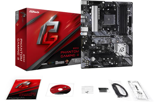 ASRock B550 Phantom Gaming 4 ATX Motherboard for AMD AM4 CPUs